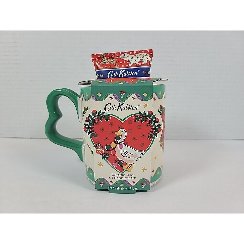 Cath Kidston Christmas Legends Ceramic Mug Gift Set w/2 Hand Creams Red Berry